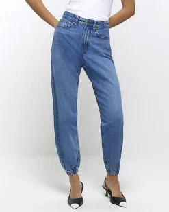 River Island high waisted jogger jeans Blue Fashion