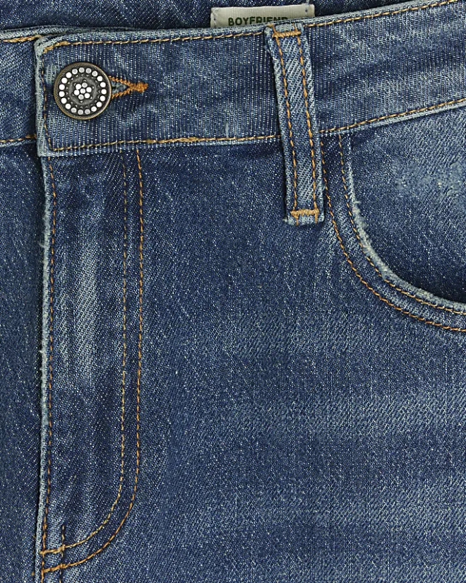 River Island high waisted mom ripped jeans Blue Outlet