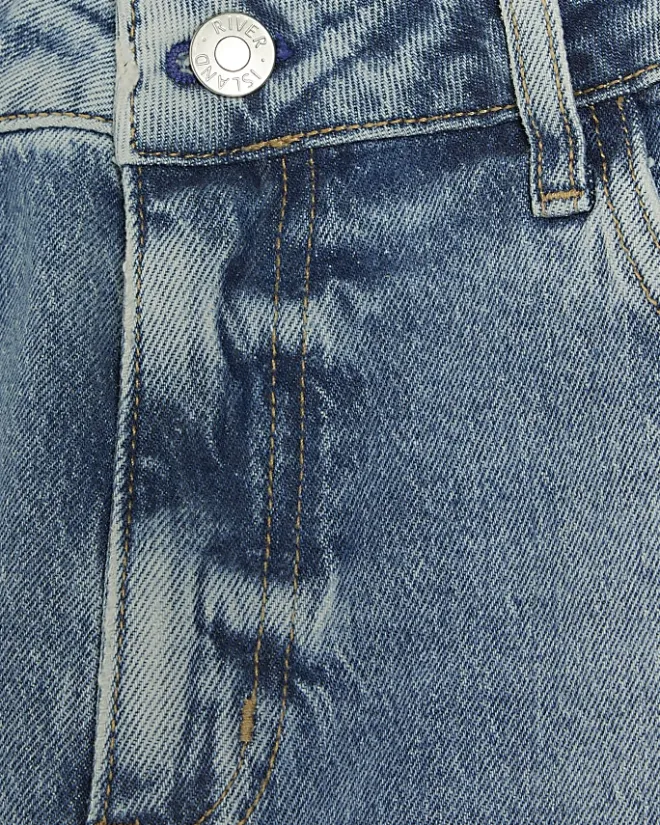 River Island high waisted relaxed boyfriend jeans Blue Discount