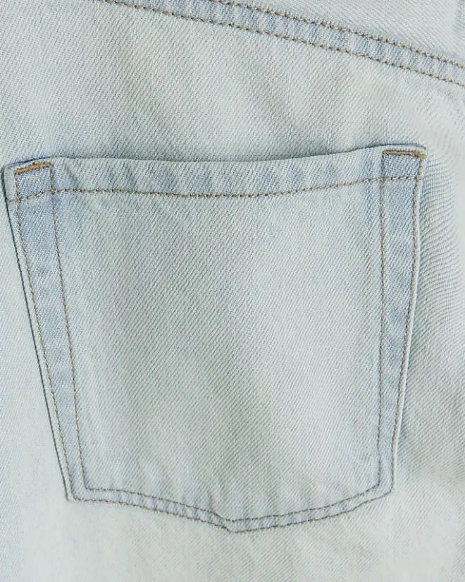 River Island high waisted relaxed straight leg jeans Blue Sale
