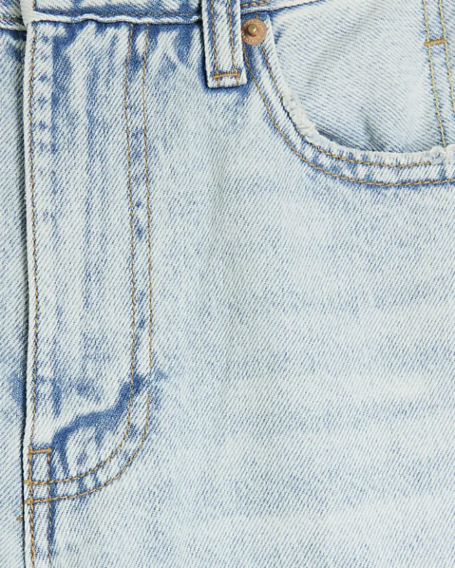 River Island high waisted relaxed straight fit jeans Blue Outlet