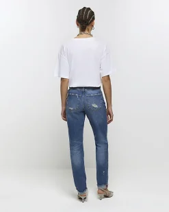 River Island high waisted sculpt mom jeans Blue Online