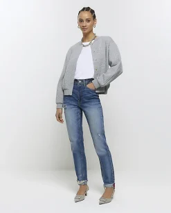 River Island high waisted sculpt mom jeans Blue Online