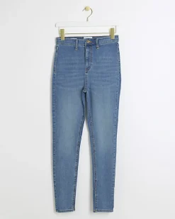 River Island high waisted skinny jeans Blue Best
