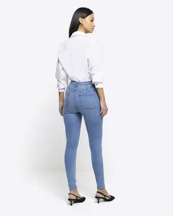 River Island high waisted skinny jeans Blue Best