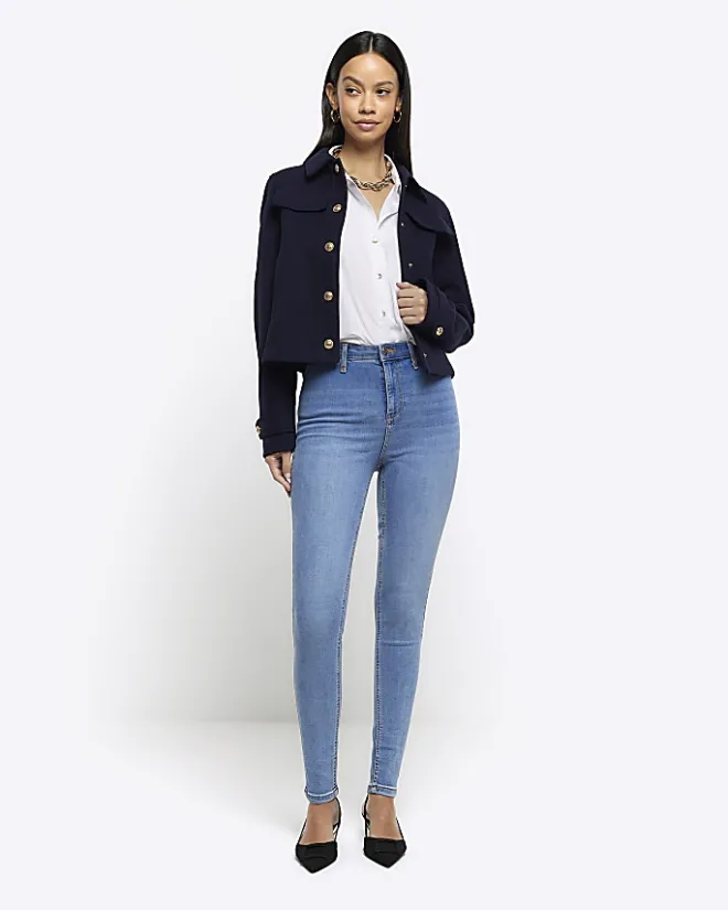 River Island high waisted skinny jeans Blue Best
