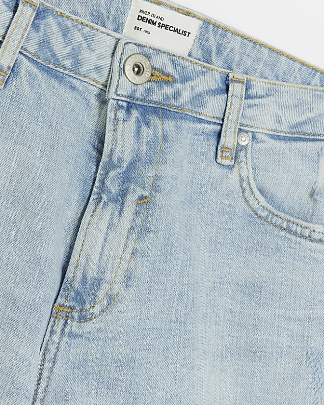 River Island high waisted slim fit straight jean Blue Outlet