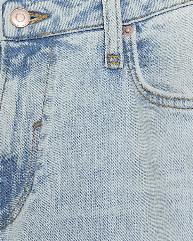 River Island high waisted slim straight jeans Blue Clearance