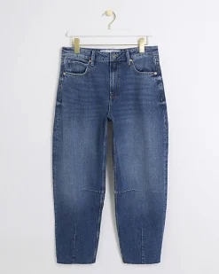 River Island high waisted tapered jeans Blue Hot