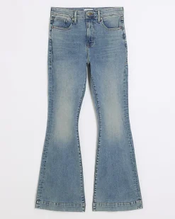 River Island high waisted tummy hold flare jeans Blue Best