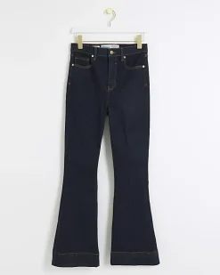River Island high waisted tummy hold flared jeans Blue New