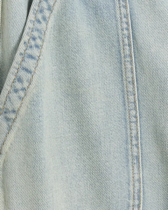 River Island high waisted wide fit cargo jeans Blue Sale