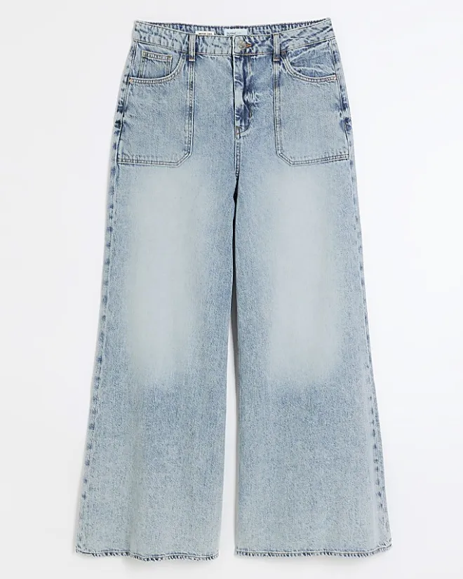River Island high waisted wide leg jeans Blue Best