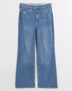 River Island high waisted wide leg jeans Blue Discount