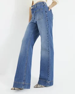 River Island high waisted wide leg jeans Blue Best