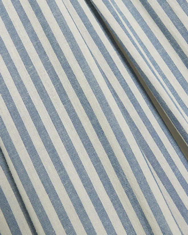 River Island linen blend stripe wide leg trousers Blue Sale