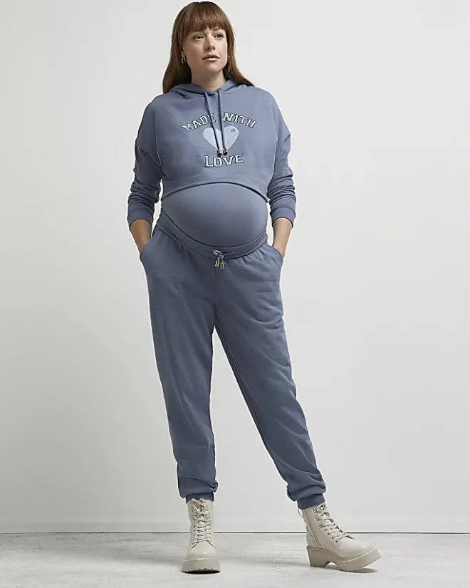 River Island maternity joggers Blue Sale
