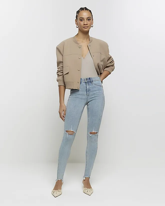 River Island mid rise bum sculpt jeggings Blue Best