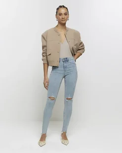 River Island mid rise bum sculpt jeggings Blue Best