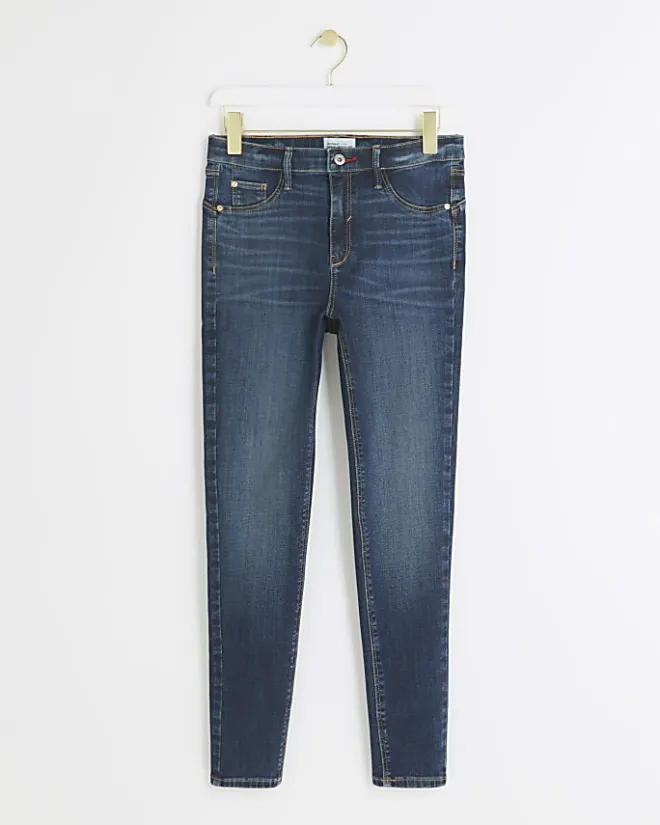 River Island mid rise bum sculpt jeggings Blue Best