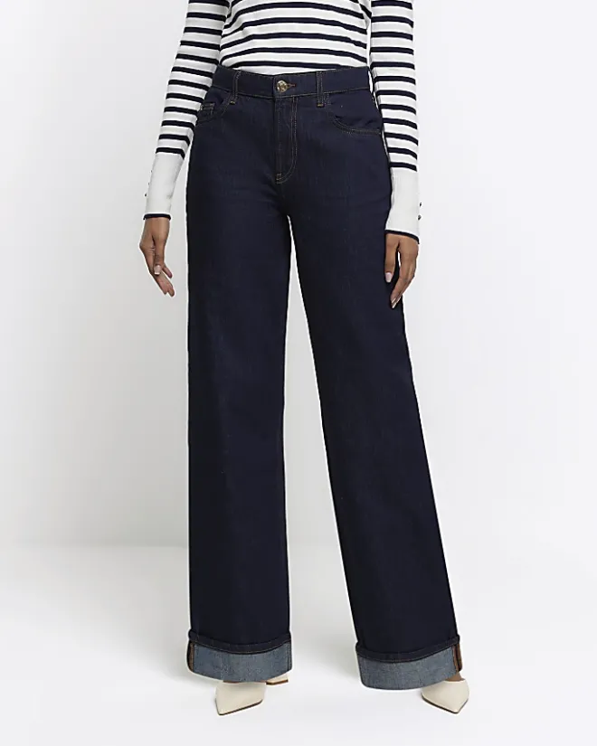 River Island mid rise loose baggy jeans Blue Outlet