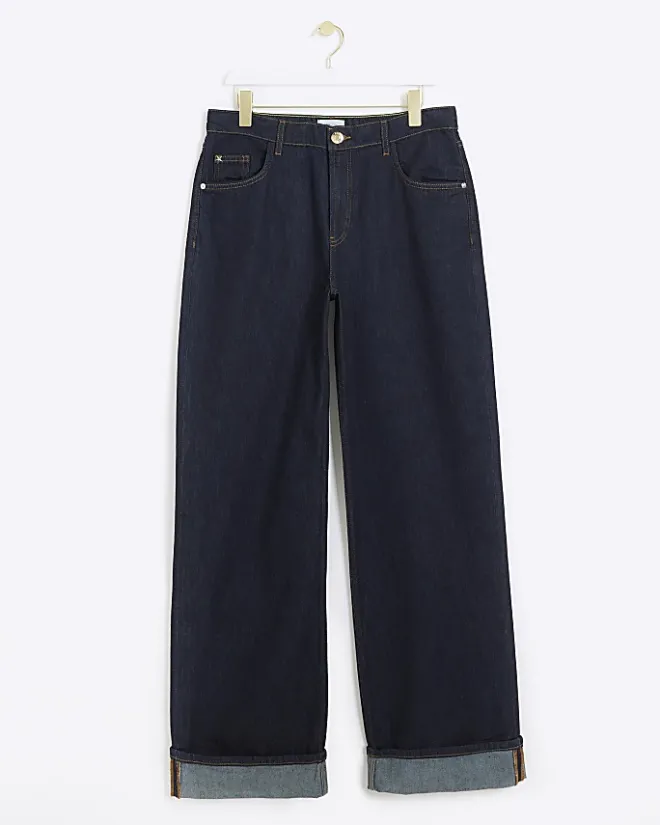 River Island mid rise loose baggy jeans Blue Outlet