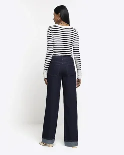 River Island mid rise loose baggy jeans Blue Outlet