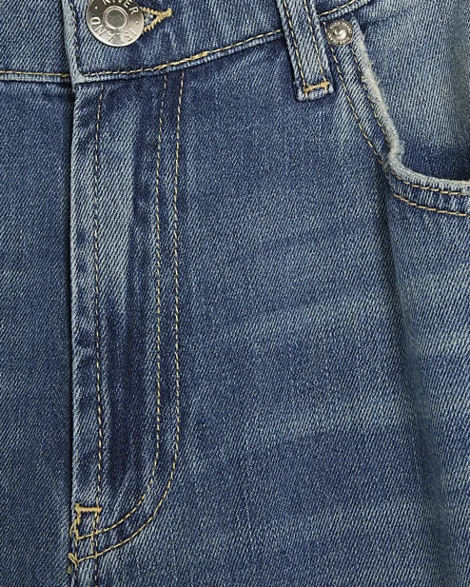 River Island mid rise loose baggy jeans Blue Sale