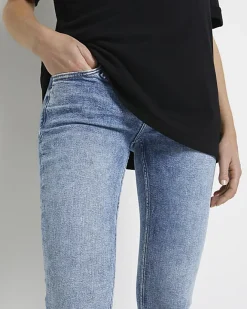 River Island mid rise maternity skinny jeans Blue Outlet