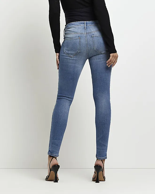 River Island mid rise maternity skinny jeans Blue Sale