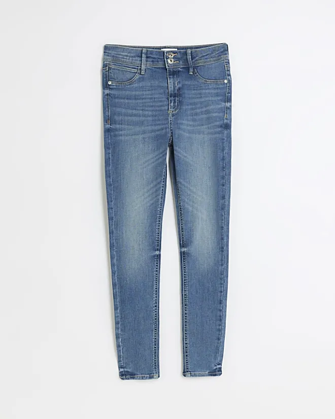 River Island mid rise super skinny fit jeans Blue Outlet