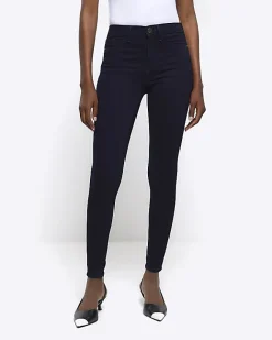 River Island molly high rise super skinny jeans Blue Discount