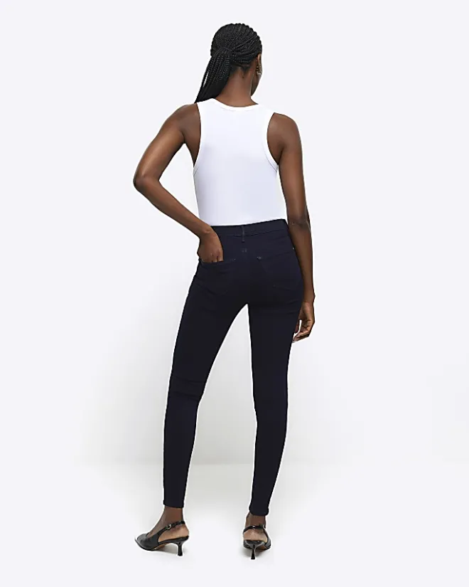 River Island molly high rise super skinny jeans Blue Discount