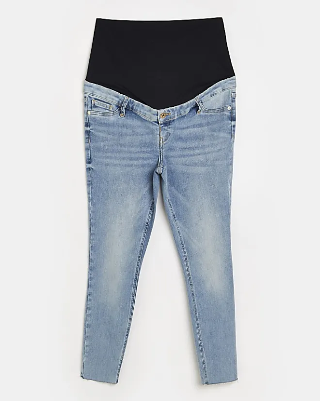 River Island Molly mid rise maternity skinny jeans Blue Best