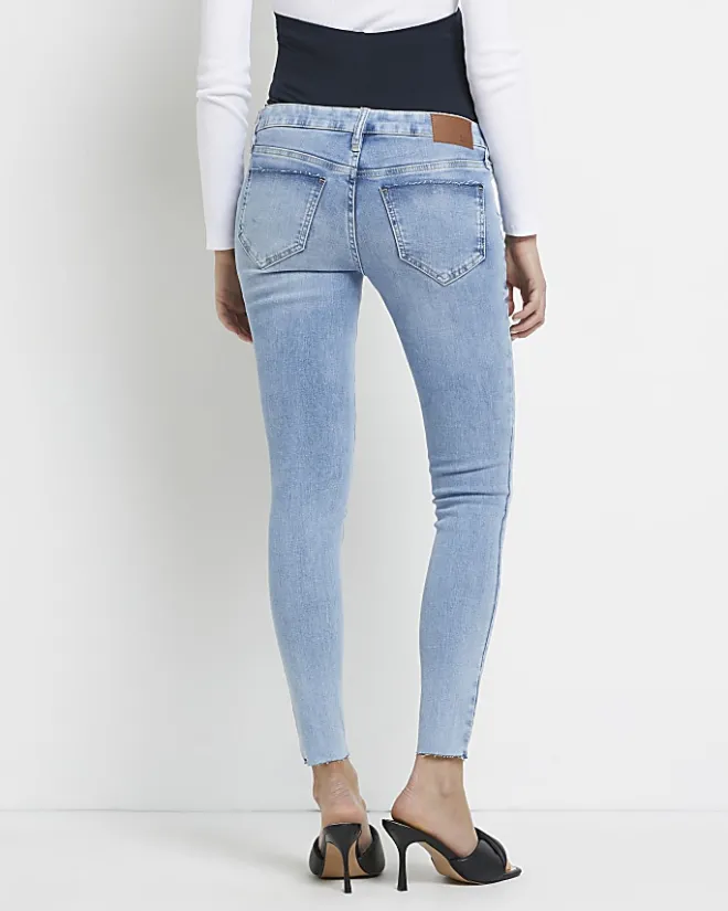 River Island Molly mid rise maternity skinny jeans Blue Best