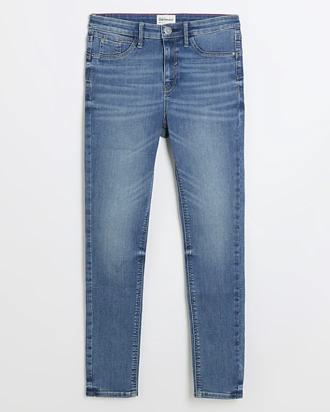 River Island molly mid rise super skinny fit jeans Blue Outlet