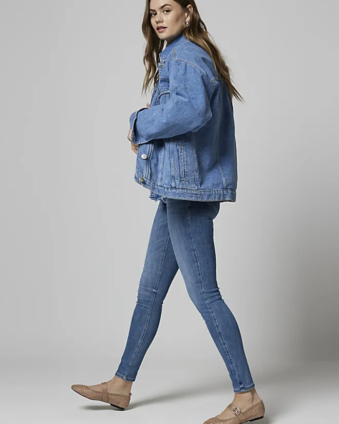 River Island molly mid rise super skinny fit jeans Blue Outlet
