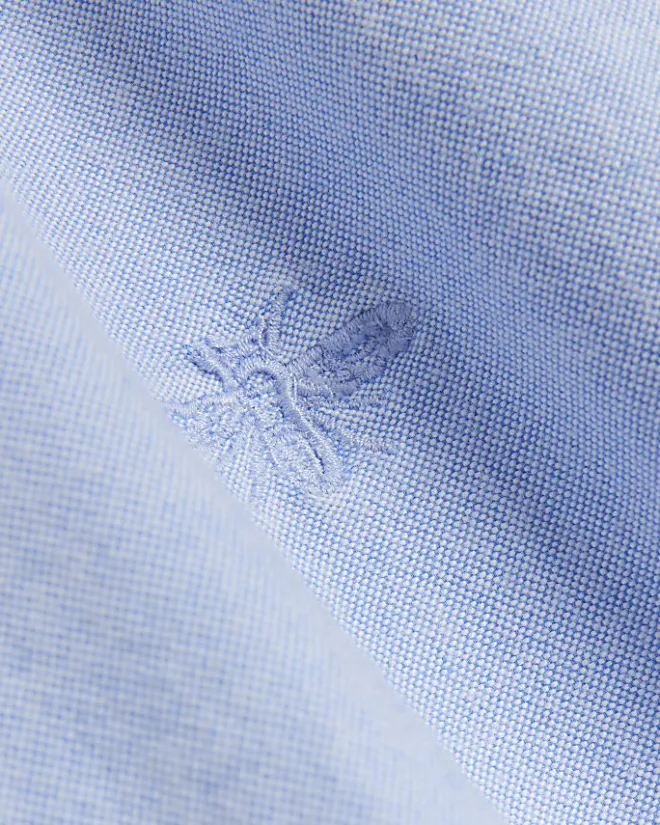 River Island Muscle Fit Oxford Smart Shirt Blue Clearance