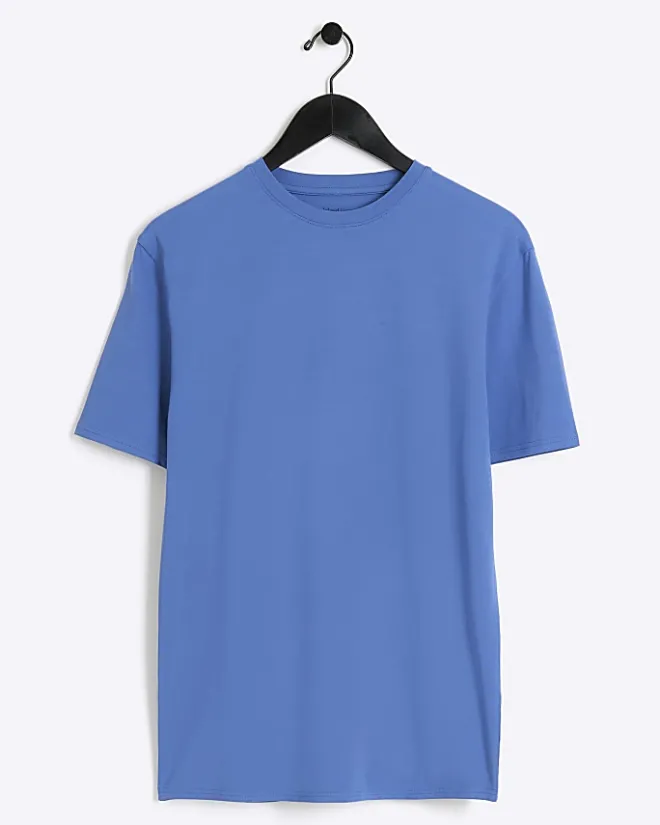 River Island Muscle Fit T-shirt Blue Fashion