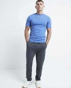 River Island Muscle Fit T-shirt Blue Fashion