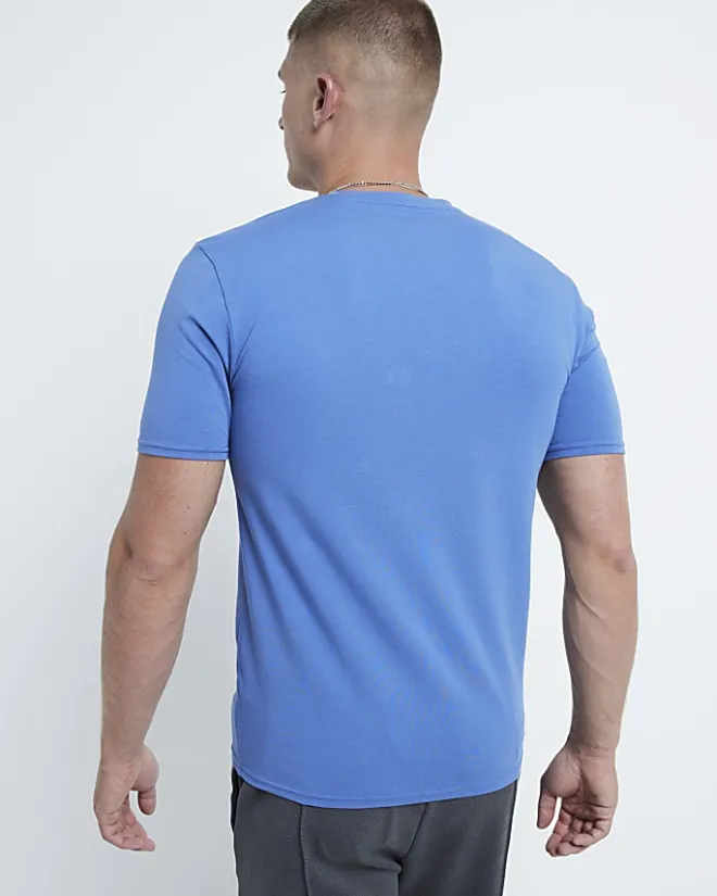 River Island Muscle Fit T-shirt Blue Fashion