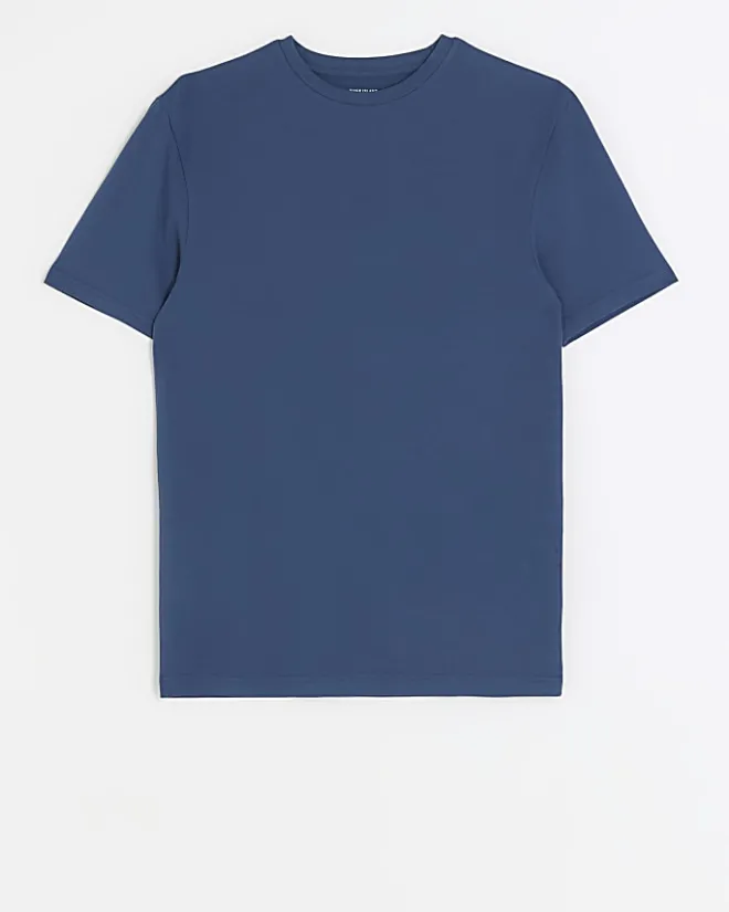 River Island muscle fit t-shirt Blue Fashion