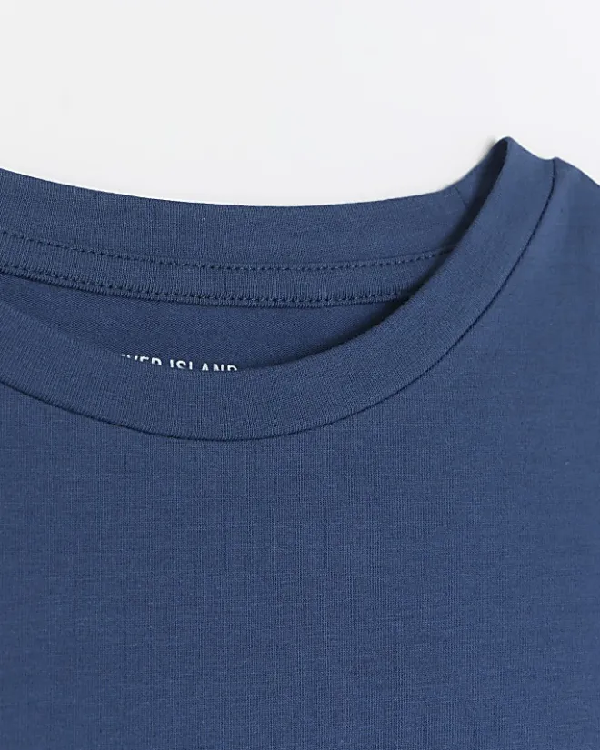 River Island muscle fit t-shirt Blue Fashion