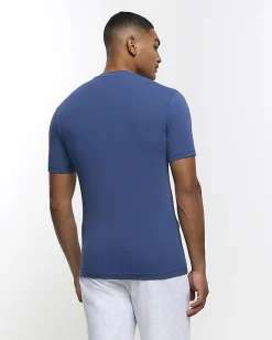 River Island muscle fit t-shirt Blue New
