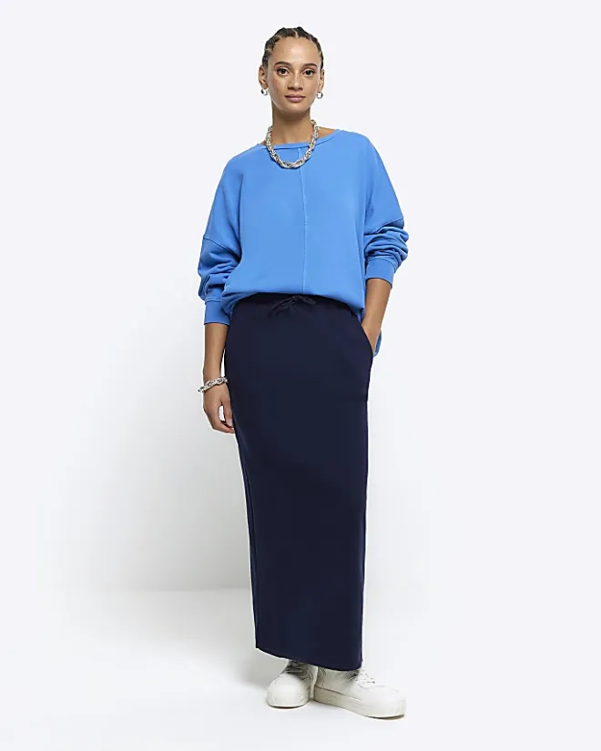 River Island oversized sweatshirt Blue Sale