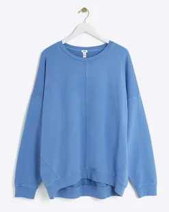 River Island oversized sweatshirt Blue Sale