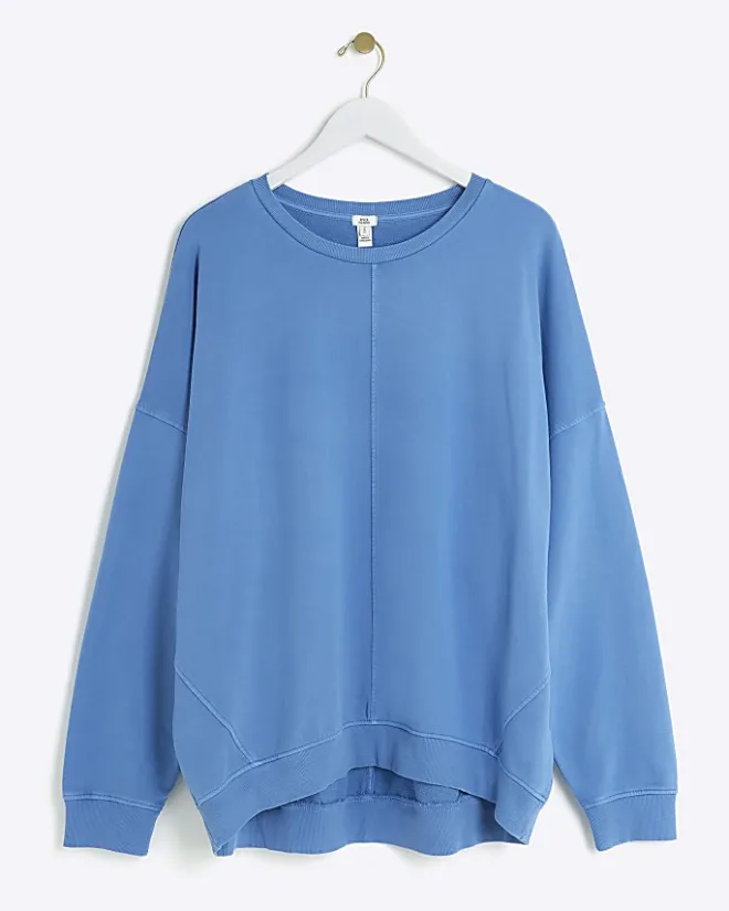 River Island oversized sweatshirt Blue Sale