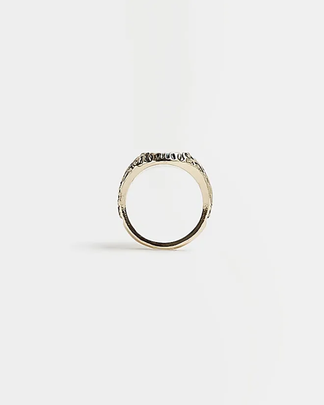 River Island print Pinky Ring Blue Discount