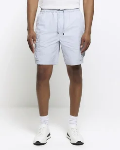 River Island regular fit cargo shorts Blue Outlet