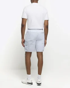 River Island regular fit cargo shorts Blue Outlet